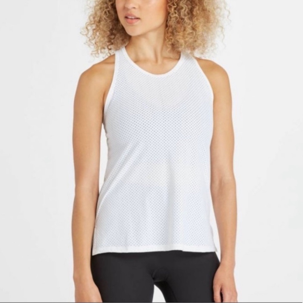 SPANX White Mesh Tank Top NWT XXL Racerback Athletic Perforated